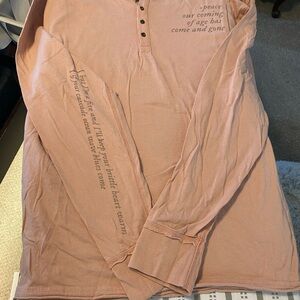 Taylor Swift folklore Peace Henley Long Sleeve Blush Pink S Lyrics Official